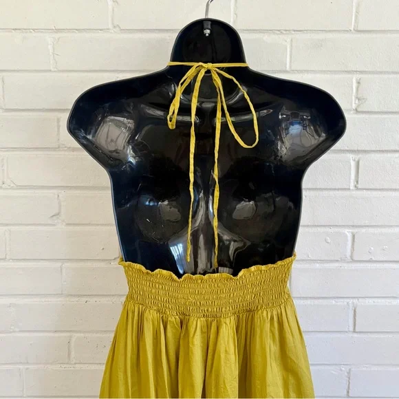 MM Couture by Miss Me Halter Maxi Dress in Yellowish Green, SZ S LIKE NEW! - Picture 7 of 9